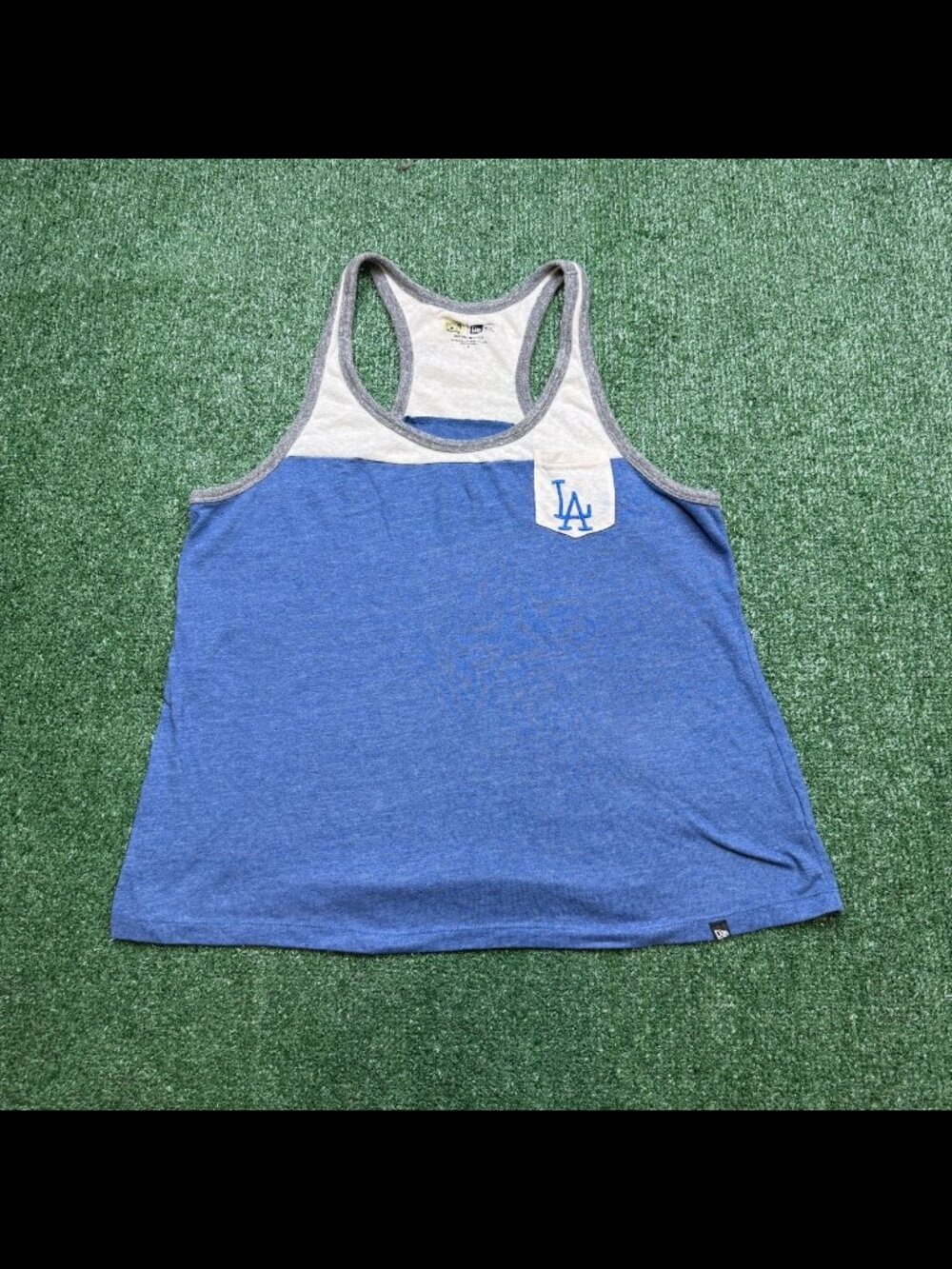 LA Dodgers Tank Top Womens Size M White Blue Sleeveless New Era
